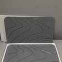 2 Pack Diatomaceous Earth Shower Mat, Stone Bath Mat, Nonslip Super Absorbent Fast-Drying Hard Bath Mat for Bathroom Shower Floor, 24 x 16 inch, Grey Wave Design