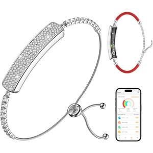Smart Bracelet for Women, Valentines Day Gifts, Health Activity Fitness Trackers, 24/7 Heart Rate, HRV, Blood Oxygen & Stress Monitor, 24H Sleep Tracker, Free APP for iOS & Android, Silver