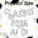 7 x Silver Class of 2026 Balloons - 16 Inch Silver Letter Graduation Balloons for Graduation Decorations Class of 2026 - Grad Balloons for Grad Party Decorations 2026