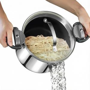 GOTHAM STEEL 8 Qt Stainless Steel Stock Pot Multipurpose Pasta Pot, 8 Quarts