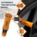 Adjustable Tire Deflator Auto-Stop (10-40 PSI) Offroad Accessories Valve Stem kit 4x4 Tyre Air Down Tool for Truck, Pickup, Motorcycle,Jeep etc. (Orange)