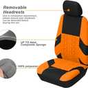 BESULEN Front Car Seat Covers, 2 Pcs Polyester Bucket Seat Protectors, Soft and Breathable, Premium Sporty Automotive Seat Cushions, Auto Interior Accessories for Most Cars, SUV (Orange)