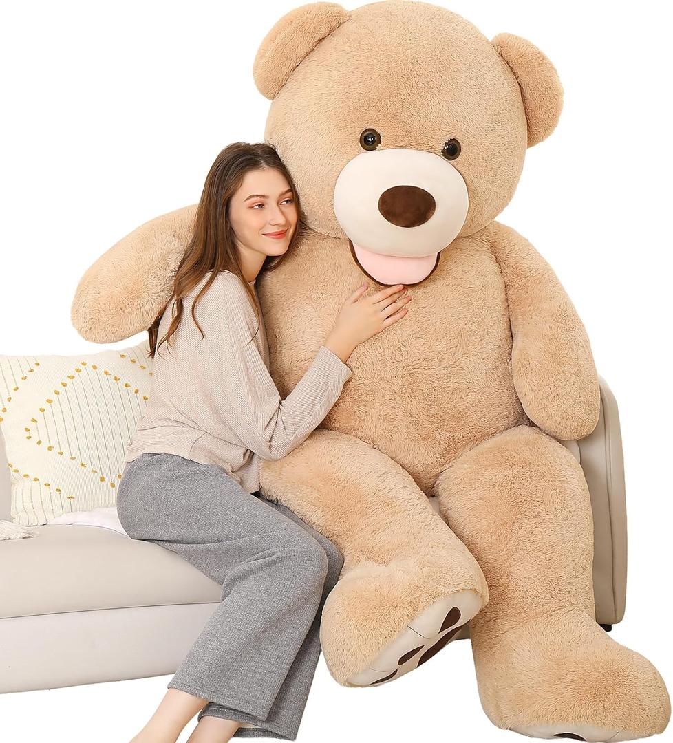 MorisMos Giant Teddy Bear Plush 5ft, Life Size Huge Brown Teddy Bears for Girlfriend Boyfriend, 5 Foot Large Big Stuffed Animal Gifts for Lover on Valentines, Anniversary, Birthday