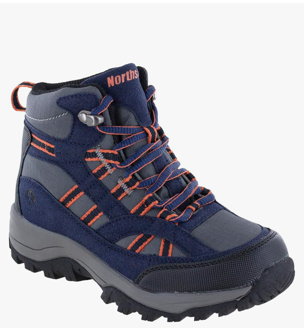 Northside Unisex-Child Rampart Mid Hiking Boot, 11, Navy/Orange