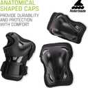 Rollerblade Skate Gear, Knee Pads, Elbow Pads and Wrist Guards, Inline Skating, Multi Sport Protection, Unisex, Black, Medium