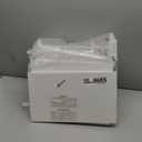 Furnulem White Dresser with 5 Drawers, Vertical Storage Tower Fabric Dresser for Bedroom, Hallway, Entryway, Nursery, Closet Organizer, Nightstand Bedside Table Furniture, Sturdy Steel Frame, Wood Top