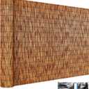 ZNCMRR Reed Fencing Rolls Fencing 4ft High Roll Reed Screen for Balcony Patio Garden Backyard 4FT X 16.4FT Privacy Fence,Brown