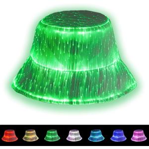 lumisonata LED Rave Bucket Hat Light up Fisherman Cap 7 Colors Glow in the Dark Party Hats USB Rechargeable EDM Festival Gear