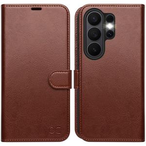 OCASE Compatible with Samsung Galaxy S26 Ultra Wallet Case, PU Leather Flip Folio Case with Card Holders RFID Blocking Kickstand [Shockproof TPU Inner Shell] Protective Phone Cover 2026, Dark Brown