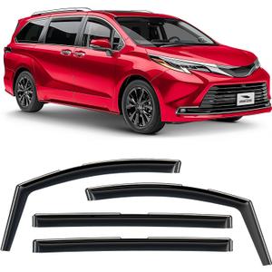 Voron Glass in-Channel Extra Durable Rain Guards for Toyota Sienna 2021-2026, Window Deflectors, Vent Window Visors, 4 Pieces - 200422