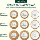 13 Inch Round Woven Placemats Set of 24, Boho Farmhouse Rustic Rattan Wicker Braided Chargers for Dining Table, Water Hyacinth Jute Place Mats for Dinner Plates, Outdoor Patio & Wedding Decor