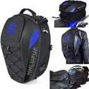 Motorcycle Helmet Bag Dual Use Helmet Backpack and Seat Bag, 38L Waterproof Luggage Bag with Password Lock for Travel and Commuting Blue
