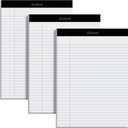 Oxford 8.5 x 11.75 Inch Legal Pads, 3 Pack, Wide Ruled on Both Sides, White Paper, 50 Perforated Sheets Per Writing Pad, Proudly Made in the USA (1017036)