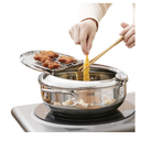 Deep Fryer, Japanese-Style Tempura Chip Pan With Thermometer And Cold Touch Handle | Stainless Steel Fryer Cooking Pot with Removable Oil Filter Rack for Kitchen Home