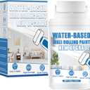 White Paint, White Paint for Wall Touch Up, Interior White Paint with Roller Brush for Flat, Ceiling, Drywall, Quick-Drying Water-Based Wall Paint, Covers Stains, Scratches, Yellowing, Low Odor