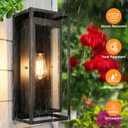 Large Outdoor Wall Sconce 2 Pack, 19" Outdoor Wall Lights Wall Mount, Matte Black Exterior Lighting Fixtures Anti-Rust Porch Lights with Clear Glass for Front Door, Garage