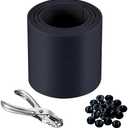 Trial Set, Interlocking Fence Privacy Strips, Privacy Fence, 6.5 Feet Fence Privacy Strips, (Includes 10 Clasps + One Hole Punch) Black, for Decks, Patios, Fences, Barbed Wire and More.