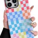 Vinlayss Compatible with iPhone 13 Pro Case6.1" with Cute Colorful Checkered Pattern, Shockproof Slim TPU and Hard PC Protective Phone Case for Women Girl Men - Colorful 4
