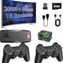 Wireless Retro Game Console,Plug and Play Video Game Console Built in 20000+Games,Dual 2.4G Wireless Controllers,4K HDMI Output,9 Classic Emulators
