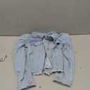 LONGBIDA Women's Jean Jacket Frayed Washed Button Up Cropped Denim Jacket With Pockets (Large, Light Blue)