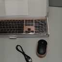 Wireless Keyboard and Mouse, Vssoplor 2.4GHz Rechargeable Compact Quiet Full-Size Keyboard and Mouse Combo with Nano USB Receiver for Windows, Laptop, PC, Notebook-Black and Rose Gold