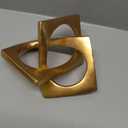 Modern Geometric Sculpture Gold Knot Statue Decor, Home Gold Bookcase Centerpiece jax Decorative, Geometric Tabletop Sculpture and Figurines, For Golden Home Decor Accent, Cube Decorative Ornaments