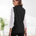 Women’s Mock Neck Sweater Vests, Sleeveless Knit Pullover Tops Casual Split Hem Shirt Trendy Going Out Outfits (Black, S)