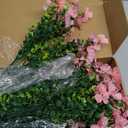 DUYONE Artificial Flowers Outdoor,UV Resistant Realistic Garden Artificial Plants,Bright 16 Bundles No-Fade Veranda Fake Faux Flowers,for Porches Patios Walkway Gardens Decor-Pink