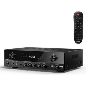 Donner Stereo Audio Amplifier, 600W Peak 2 Channel Receiver with Bluetooth 5.3, Phono, Optical, Coaxial, USB, FM, 2 Micin, Aux, RCA Input for Home, Karaoke, Theater Speakers, MAMP2