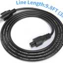 3 Pack 10FT Long 3 Prong TV Power Cord, NEMA 5-15P to C5 (Mickey Mous) Power Cord Cable Replacement for LG LCD LED Smart TV 39LN5700 47LB6100 50LN5200 60LN5400 65LB6190