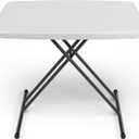 30in Folding Table, Portable Picnic Table with Adjustable Height, Foldable TV Tray Table & Laptop Desk for Small Spaces, Patio, Camping, BBQ, No Assembly Needed, White