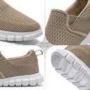 Men's Slip On Shoes Loafers Casual Sneakers for Business Walking Boat Shoes Slipper Comfy Lightweight Non-Slip (7, Khaki)