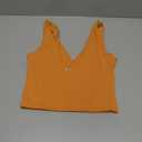 SAUNGKUAI Women's Crop Tops Deep V Neck Sleeveless Backless Double Lined Cropped Tank Top for Going Out Orange M