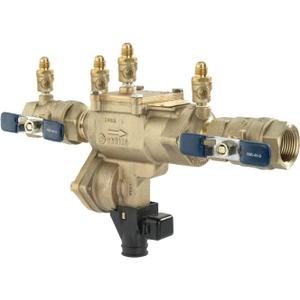 Febco LF860 Series 3/4" Lead-Free Bronze Reduced Pressure Zone Backflow Preventer Assembly, Quarter Turn Shutoff, Small Diameter, Flood Sensor with SentryPlus Alert Technology for Relief Valve