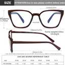 EYEURL Cat Eye Reading Glasses for women - 5 Pack Blue Light Blocking Reading Glasses Ladies +0.00 Fashion Square Frames Magnification with Spring Hinge