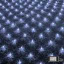 FUNPENY Christmas Net Lights, 9.8ft x 6.6ft 200 LED Clear Wire Mesh Decor With 8 Modes Waterproof Connectable Xmas Decorations for Outdoor Outside Bushes Yard Lawn Patio Tree Garden Party (White)