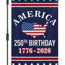 America Birthday Garden Flag 12x18 Inch Double Sided 1776 2026 Anniversary Patriot Garden Flags for Street Lawn Parties Event Decoration