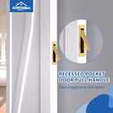 HOMOTEK Recessed Pocket Door Pull Handle, Edge Flush Door Pull, Hidden Door Finger Pull, Modern Pocket Hardware for Sliding Door, Size: 80x22x16mm, Stainless Steel 304 (Brushed Brass,4pack)