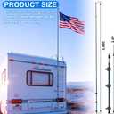 20 ft RV Telescoping Flag Pole Kit, Fiberglass Ladder Telescopic Flag Pole Adjustable Heavy Duty Portable Flagpole for Tailgate Party, Camping, Trailer, Camper, Outdoor Patriotic Display