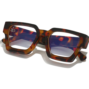 Square Thick Frame Glasses for Women Men Fashion Blue Light Glasses Trendy Chic Computer Eyeglasses