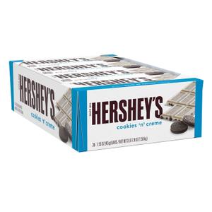 HERSHEY'S Cookies 'n' Creme Candy Bars, 1.55 oz (36 Count) (EXP 02/03/26)