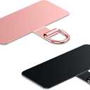 Phone Lanyard Tab, Heavy Duty Tether Tab for iPhone & Android, Metal Lanyard Patch & Strap Adapter, 44lbs Load Capacity, Universal Phone Case Insert for Strap & Charm (Rose Gold+Black)
