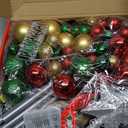 N&T NIETING Pop Up Christmas Tree with Lights, Collapsible Tinsel Xmas Tree Decorations, Pencil Christmas Tree Skinny Tree for Holiday Xmas Home Office Decor, 40 Balls, 6Ft, Silver