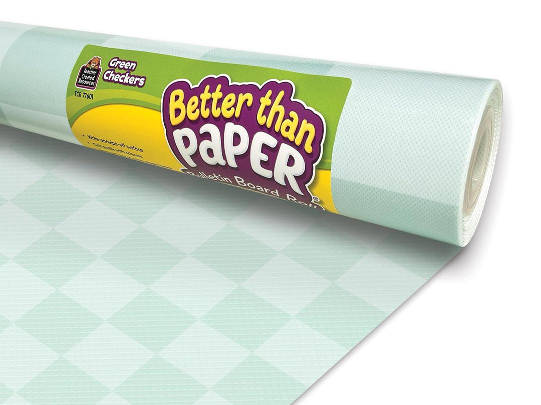 Teacher Created Resources Green Checkers Better Than Paper® Bulletin Board Roll (TCR77601)