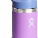 Hydro Flask Kids Water Bottle for School - Stainless Steel and Insulated with Straw Cap - 12 Oz in Anemone Purple