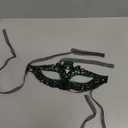 Tgirls Crystal Masquerade Mask Rhinestone Lace Mask Venetian Party Prom Ball Face Mask for Women (Green)
