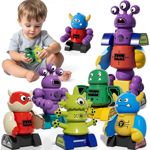 Magnet Robot Toys for Kids 3-5 - Magnetism Stacking Transform Boys Toys for Ages 5-7 with Storage Box, Set for Toldllers Age 3-8 Years Old Girls, Christmas and Birthday Gifts