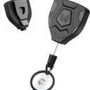MNGARISTA Heavy Duty Retractable Keychain with Belt Clip, ID Badge Reel Key Chain, Badge Holder with 31.5' Steel Cord and Key Ring, 9.0oz, Black