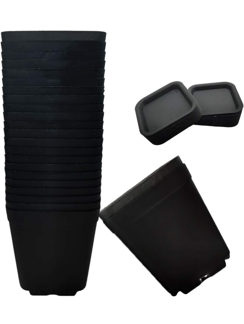 3 Inch Black Nursery Pot Flower Pots Square Plastic Plant Pot Plastic Starter Pots with Saucer Basket Indoor Outdoor for Your Room,Garden Office and Balcony Decor
Amazon's Choice