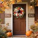 2 Pcs Fall Wreaths for Front Door, 26 Inch Fall Door Wreath